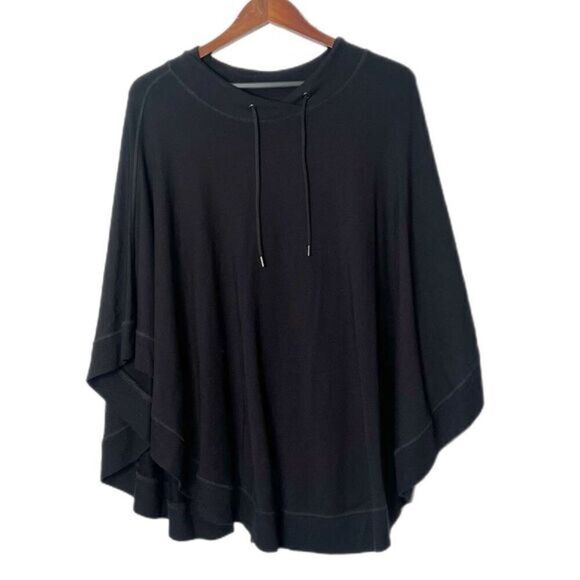 Talbots Plus Black Open Back Pullover Jersey Knit Poncho - Picture 1 of 4